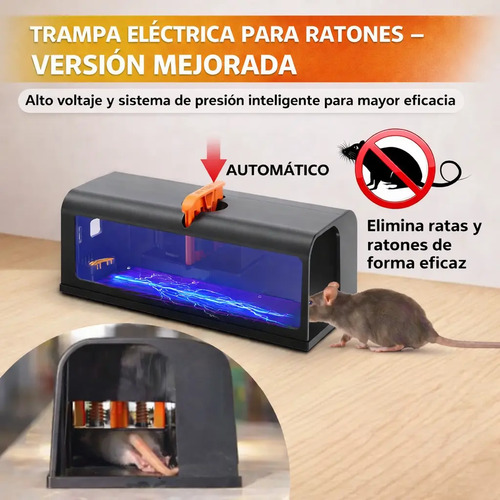 Trampa Para Ratas Eléctrica Sin Veneno Reutilizable Mejorada miniatura 3