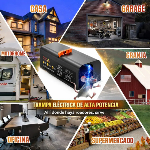 Trampa Para Ratas Eléctrica Sin Veneno Reutilizable Mejorada miniatura 6