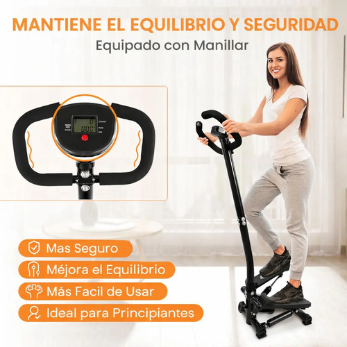 Mini Stepper Elíptico Con Manillar Y Contador Digital Cardio miniatura 2