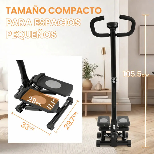 Mini Stepper Elíptico Con Manillar Y Contador Digital Cardio miniatura 4