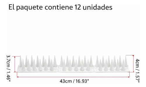 Pinchos Ahuyenta Palomas Espanta Aves X12 Unid + Pegamento miniatura 2