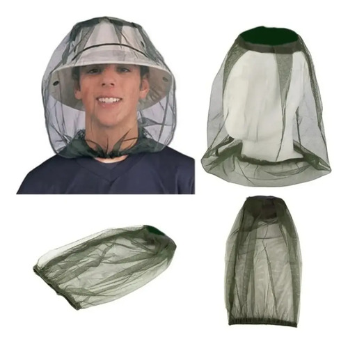 Red Anti Mosquitos Para Sombrero Camping Pesca Caza Trabajo Verde L Tul Respirable