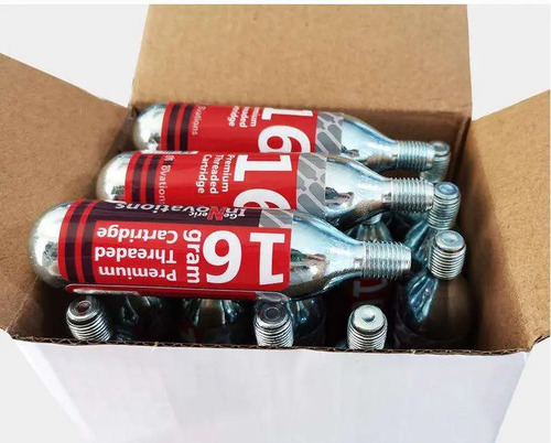 Cartucho Co2 16g Garrafa Con Rosca Para Bicicleta Ruta Mtb miniatura 3