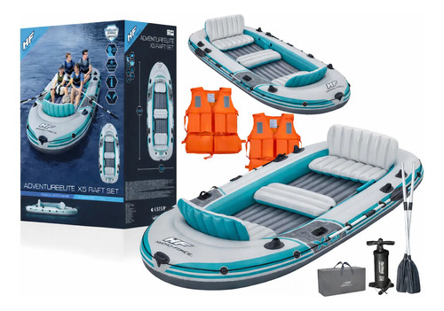Bote Inflable 5 Personas Tipo Gomón + Remo Inflador Chalecos miniatura 2