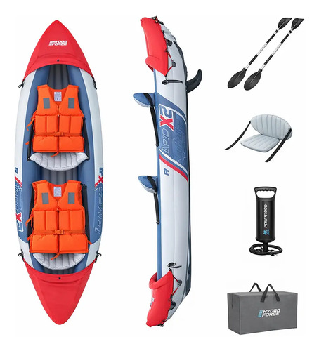 Kayak Inflable Doble 2 Personas Reforzado + Remos Bomba miniatura 3