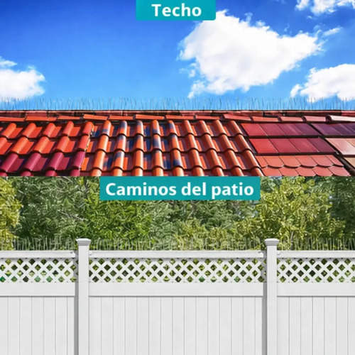 Ahuyenta Palomas Pajaros Pinchos De Acero Base Pvc 5 Metros miniatura 4