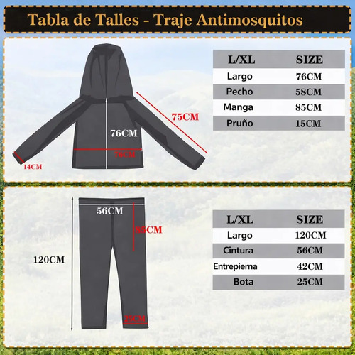 Traje Ropa Antimosquitos Adulto Outdoor Pesca Camping Jardin miniatura 7