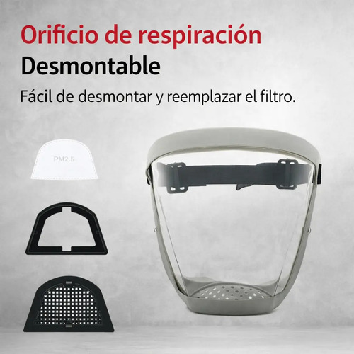 Máscara Facial Anti Polvo Y Salpicaduras + 2 Filtros Pm2.5 L miniatura 4