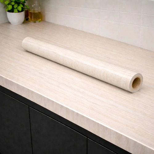 Papel Autoadhesivo Madera Texturado Resistente Al Calor 10m Madera Clara