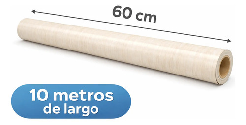 Papel Autoadhesivo Madera Texturado Resistente Al Calor 10m Madera Clara miniatura 2