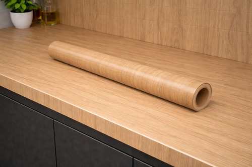 Papel Autoadhesivo Madera Texturado Resistente Al Calor 10m Madera Media