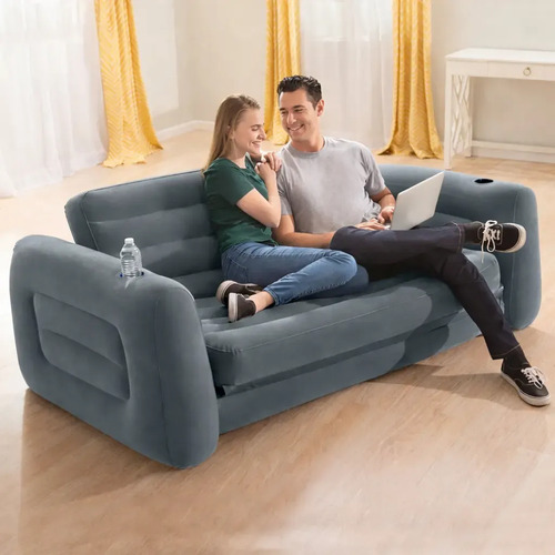 Sillon Cama Inflable Queen Reforzado Casa Camping Living