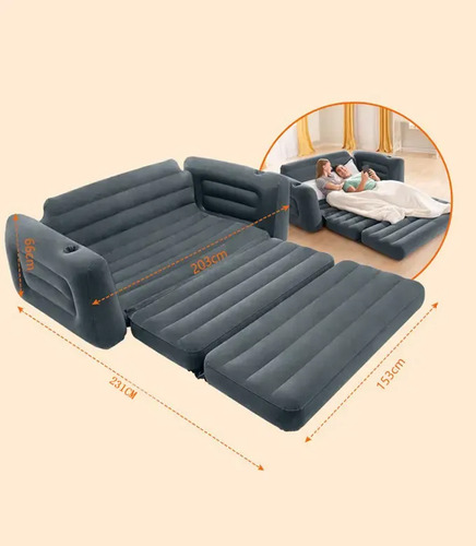 Sillon Cama Inflable Queen Reforzado Casa Camping Living miniatura 2