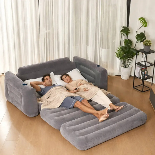 Sillon Cama Inflable Queen Reforzado Casa Camping Living miniatura 6