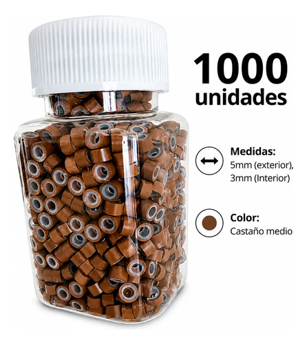 Microrings X1000 Con Silicona Para Extensiones Cortinas miniatura 2