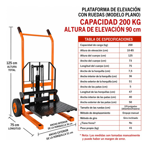 Carro Hidráulico Elevador Manual 200 Kg Plataforma Carga miniatura 5