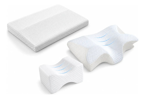 Kit 3 Almohadones Ortopédicos Cervical Lumbar Piernas Visco miniatura 3