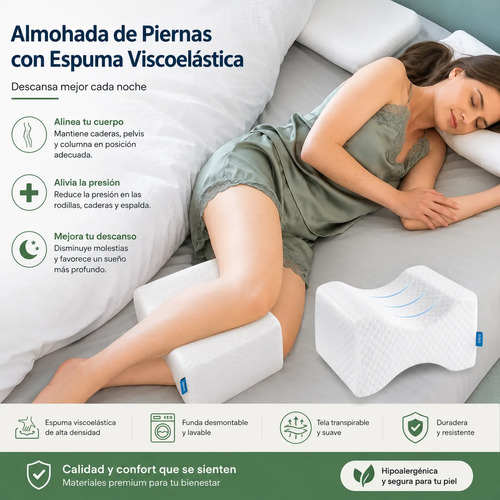 Kit 3 Almohadones Ortopédicos Cervical Lumbar Piernas Visco miniatura 4