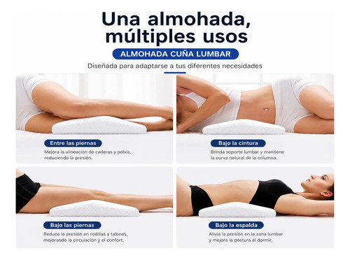Kit 3 Almohadones Ortopédicos Cervical Lumbar Piernas Visco miniatura 5