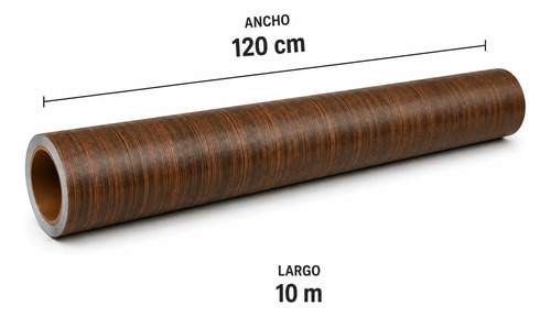 Papel autoadhesivo madera Borya enrollado con especificaciones de 120 cm de ancho y 10 m de largo
