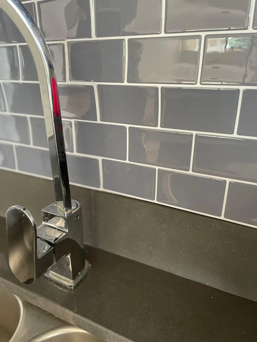 Azulejos Autoadhesivos 3d Subway Cocina Baño 30.5x30.5cm Gris Oscuro miniatura 2