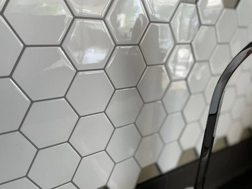 Azulejo Autoadhesivo Venecita 3d Hexagonal Para Cocina Baño miniatura 3