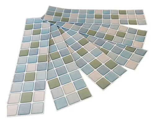 Placa Autoadhesiva Mosaico 3d Guarda Pared Impermeable 6ud - imagen 1