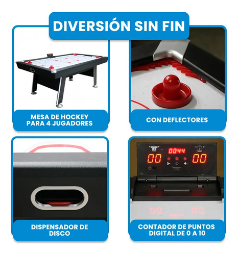 Mesa De Tejo Air Hockey Profesional 2m Marcador Electrónico miniatura 2