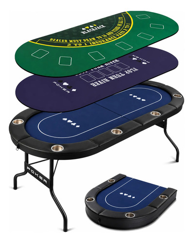 Mesa De Poker Plegable 8 Jugadores Texas Holdem Blackjack