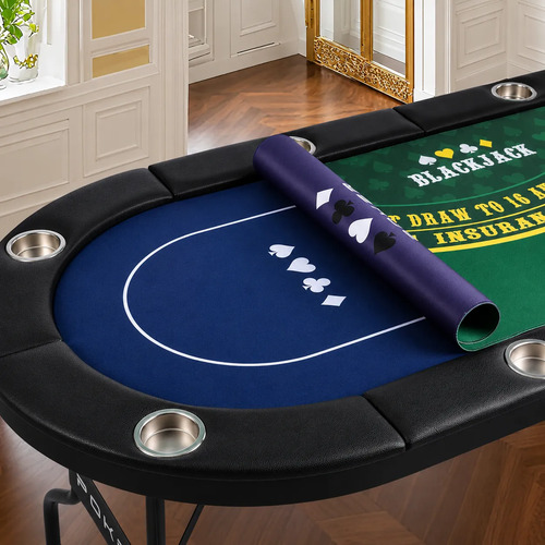 Mesa De Poker Plegable 8 Jugadores Texas Holdem Blackjack miniatura 5
