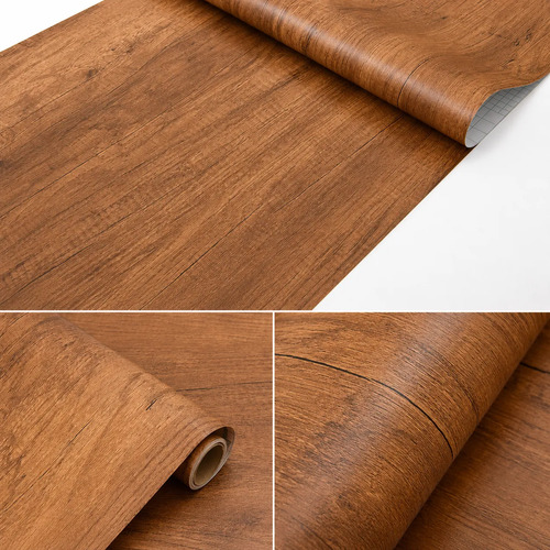 Papel Autoadhesivo Madera 90cm*10m Impermeable Pared Muebles Madera - imagen 1