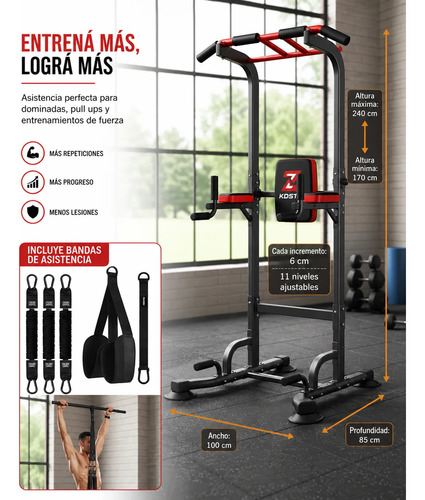 Maquina Dominadas Pullups Muscleups Multiagarre + Bandas miniatura 2