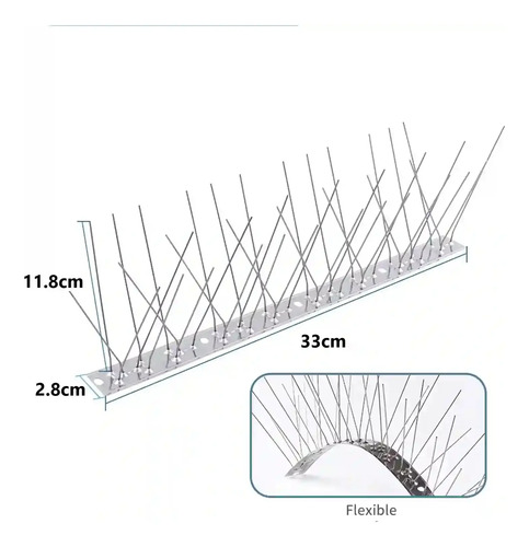 Pinchos Espanta Palomas Ahuyenta Pájaros De Acero Inoxidable miniatura 2