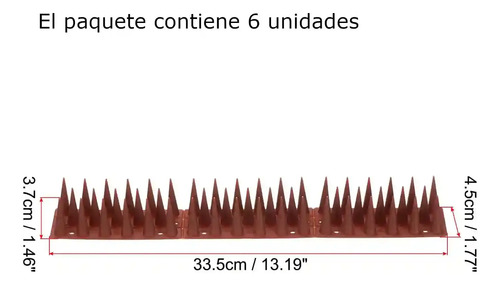 Pinchos Ahuyenta Pájaros Palomas Negro + Pegamento Bridas X6 miniatura 6
