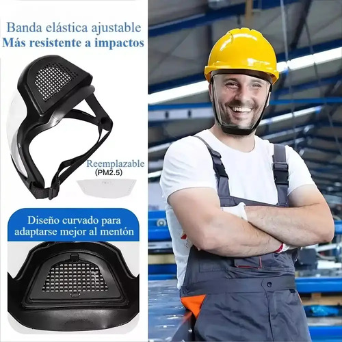 Máscara Facial Protectora Contra Polvo Y Salpicaduras Universal miniatura 5