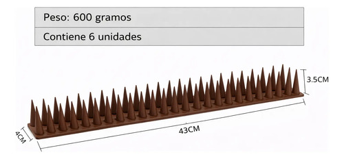 Pinchos Espanta Pájaros Palomas Marrón + Pegamento Bridas X6 miniatura 6