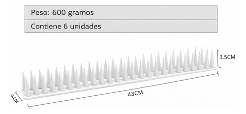 Pinchos Ahuyenta Palomas Espanta Aves X6 Unid + Pegamento miniatura 6