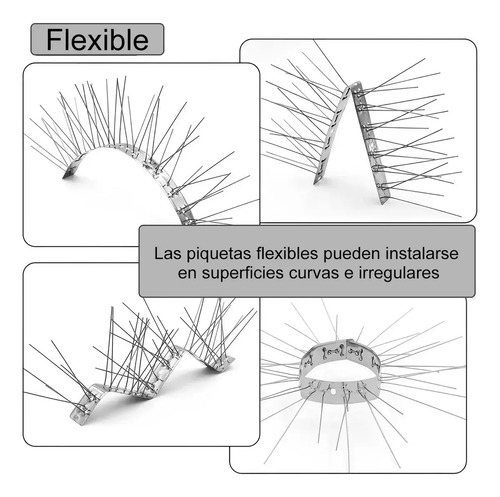 Púas Ahuyenta Palomas Aves Pinchos De Acero Inoxidable X10 miniatura 8