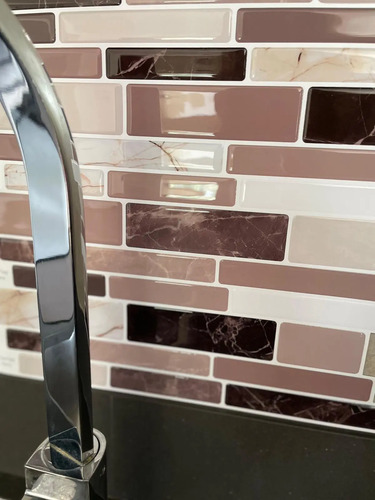 Azulejo Autoadhesivo 3d Mosaico Para Cocina Baño 30.5x30.5 miniatura 3
