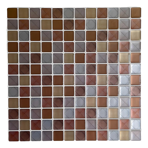 Azulejo Autoadhesivo Mosaico 3d Para Baño Pared Cocina Marrón Claro