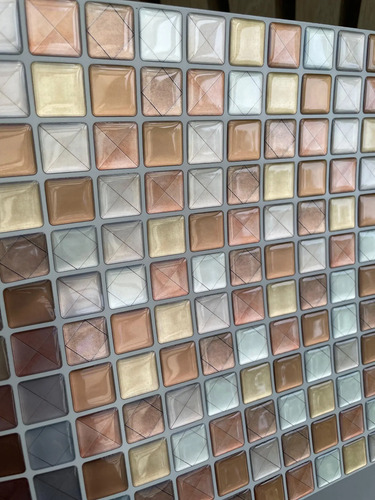 Azulejo Autoadhesivo Mosaico 3d Para Baño Pared Cocina Marrón Claro miniatura 3