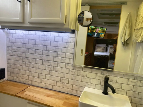 Azulejo Autoadhesivo 3d Para Baño Cocina Subway 30.5x30.5 miniatura 3
