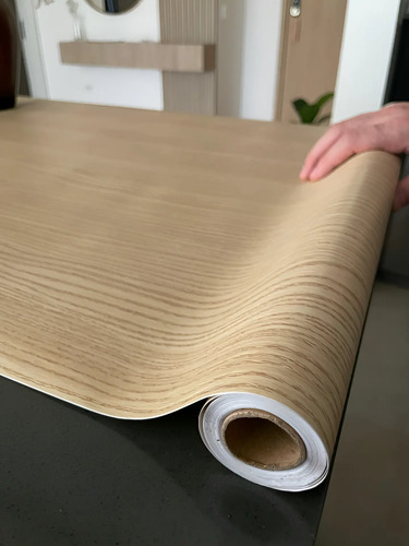 Papel Autoadhesivo Madera Con Textura Resistente Al Calor 5m Marrón Claro