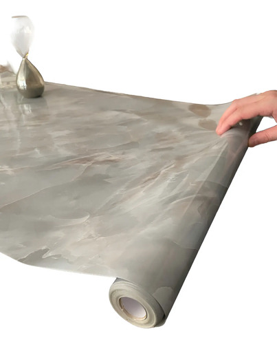Papel Marmol Autoadhesivo Lavable Resistente Al Calor 10mts Mármol Celeste Claro miniatura 2