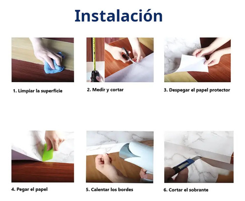 Papel Adhesivo Marmol Impermeable Y Resistente Al Calor 2mts miniatura 4