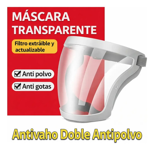 Máscara Antipolvo Salpicaduras Para Trabajo Taller Seguridad Universal miniatura 2