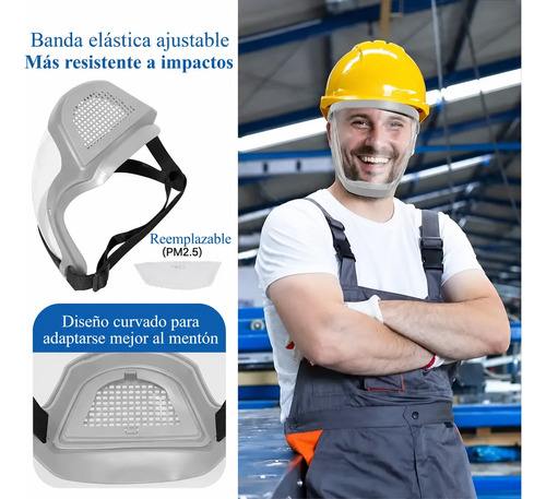 Máscara Antipolvo Salpicaduras Para Trabajo Taller Seguridad Universal miniatura 5