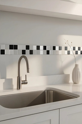 Placa Autoadhesiva Mosaico 3d Guarda Pared Impermeable 5ud Mosaico miniatura 4