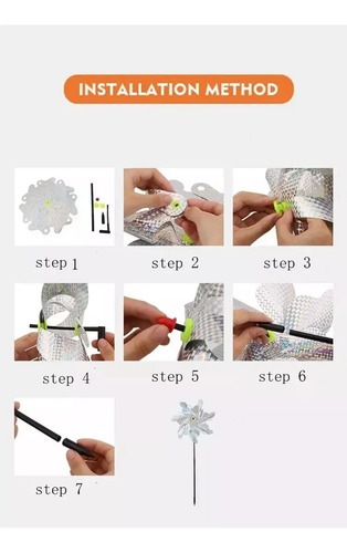 Molinos Repelentes Ahuyenta Palomas Y Pajaros Jardin Pack X5 miniatura 5