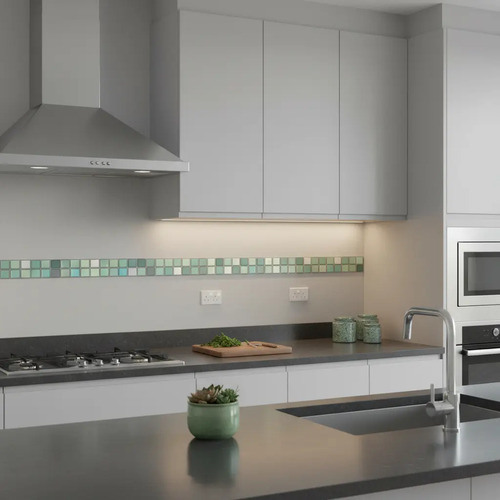 Azulejo Guarda Autoadhesiva 3d Para Baño Cocina Pared 6ud Verde Claro miniatura 3